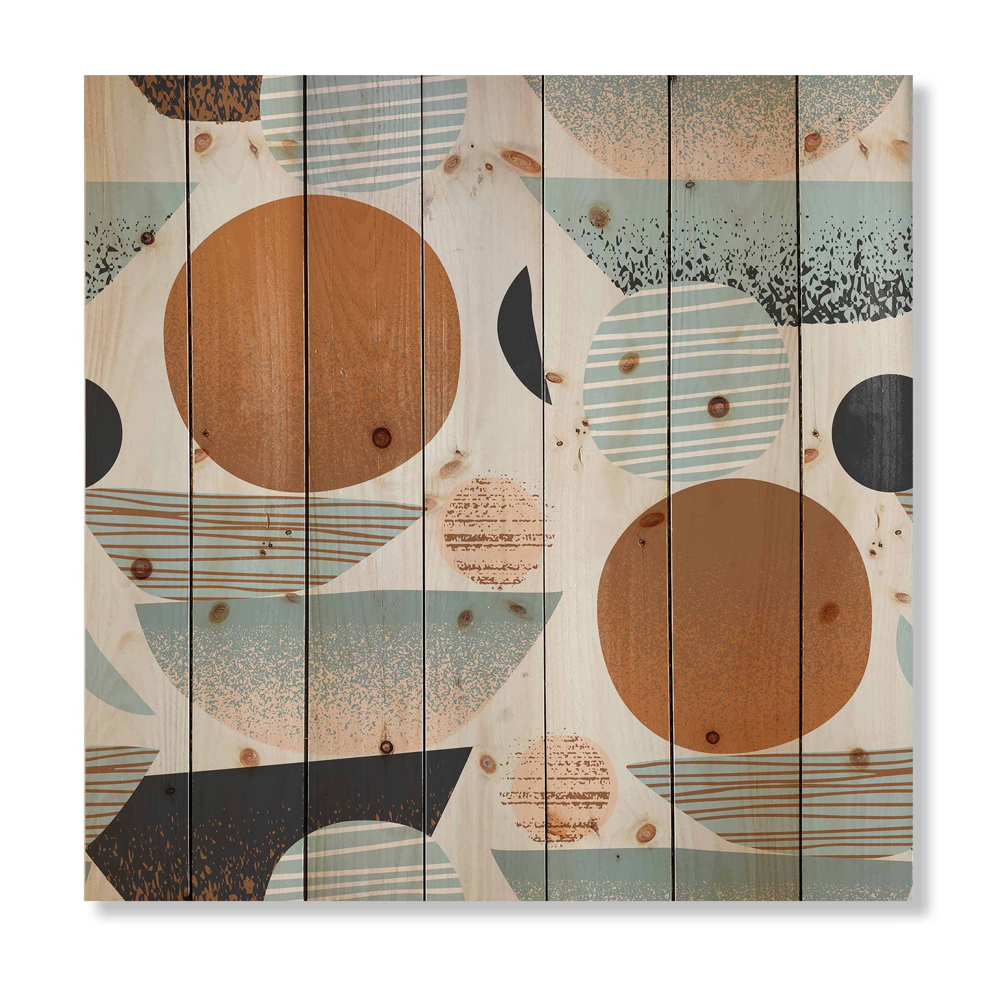 Designart - Retro Shapes With Abstract Suns and Moons I